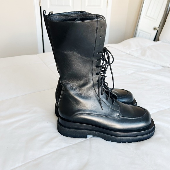 ❤️Magda Butrym Black Leather Combat Boots❤️ - Picture 4 of 6